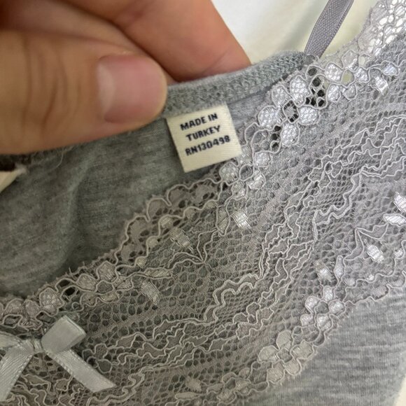 Jack Wills Grey Ribbon Lace Tank Top - Picture 3 of 4